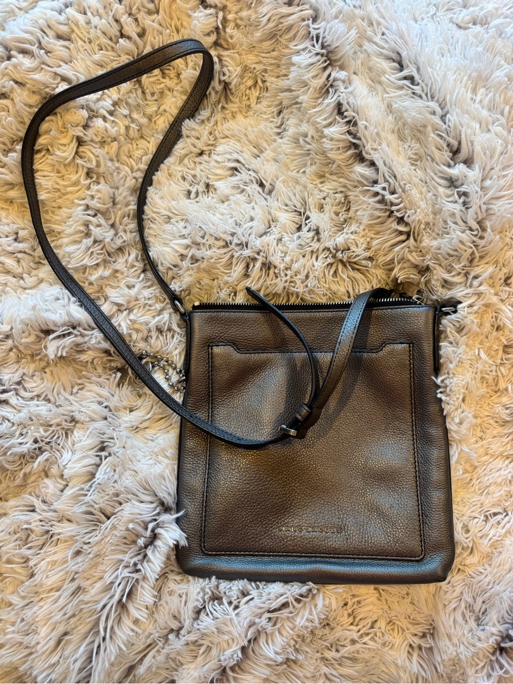 Marc Jacobs silver Leather Crossbody Bag